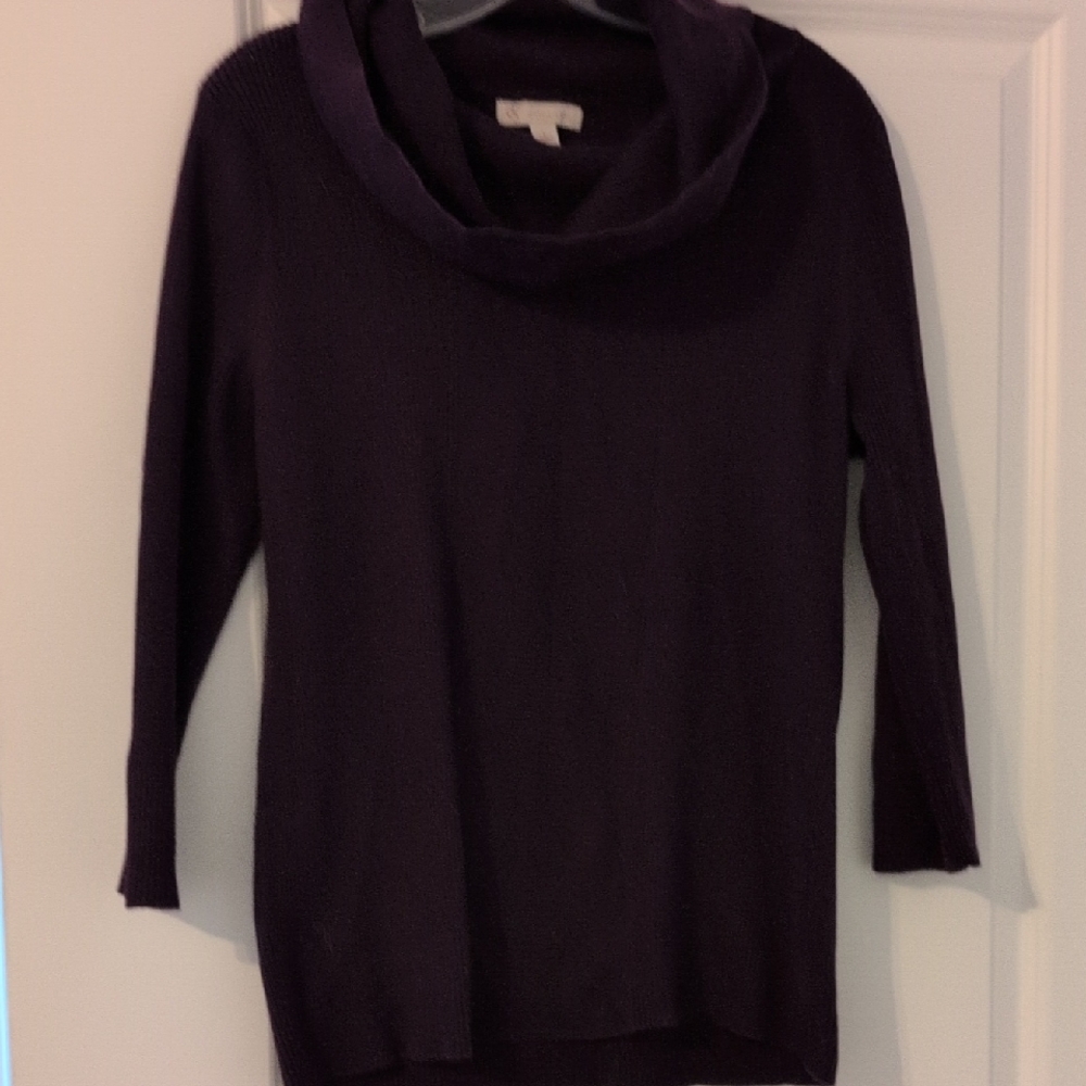 Dress Barn Deep Purple Cowl Neck Sweater